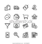 E Commerce Online 쇼핑 관련 아이콘 스톡 벡터(로열티 프리) 1337594870