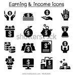 Earning Money Income Icon Set 스톡 벡터(로열티 프리) 491910292
