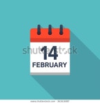 February 14 Calendar Icon Valentines Day 스톡 벡터(로열티 프리) 361616087
