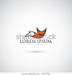 Fox Animal Label Vector Illustration 스톡 벡터(로열티 프리) 146427485