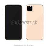 Golden New Mobile Phone 2019 Mockup 스톡 벡터(로열티 프리) 1499772317