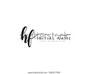 H F Initial Handwriting Logo Vector 스톡 벡터(로열티 프리) 1084557986