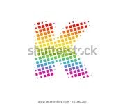 Halftone Square Letter K Icon Logo 스톡 벡터(로열티 프리) 761464207