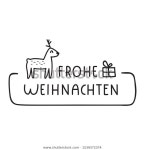 Hand Drawn Badge Frohe Weihnachten Merry 스톡 벡터(로열티 프리) 1539372374