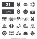 Happy Icon Set Collection 21 Filled 스톡 벡터(로열티 프리) 1304674921