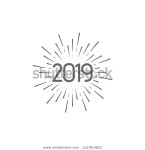 Happy New 2019 Year Holiday Vector 스톡 벡터(로열티 프리) 1137814823