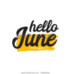 Hello June Vector Template Design Banner 스톡 벡터(로열티 프리) 1389440291