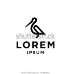 에콘 펠리칸 황색 벡터 리네아트 라인 스톡 벡터(로열티 프리) 1478610215