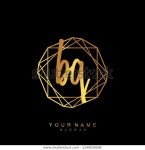 비큐논현지점 | Initial Bq Handwriting Logo Vector 스톡 벡터(로열티 프리) 1249034596