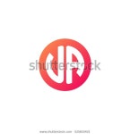Initial Letters Ua Circle Shape Red 스톡 벡터(로열티 프리) 525833431