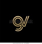 Initial Lowercase Letter Gv Linked Outline 스톡 벡터(로열티 프리) 677928922