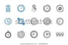 Interval Icons Set Collection Interval Clock 스톡 벡터(로열티 프리) 1635894283