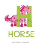 Letter H Pink Horse English Alphabet 스톡 벡터(로열티 프리) 1426020188