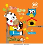 Little Cow Owl On Tree Funny 스톡 벡터(로열티 프리) 1222345507 | Shutterstock