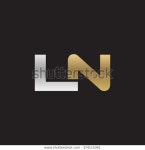 Ln Company Linked Letter Logo Golden 스톡 벡터(로열티 프리) 374115361