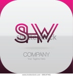 Logo Letter Combinations S H W 스톡 벡터(로열티 프리) 698197402