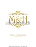 M H Initial Wedding Logo Template 스톡 벡터(로열티 프리) 655603753