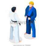 Martial Arts Judo Karate Fight Athletes 스톡 벡터(로열티 프리) 443008363