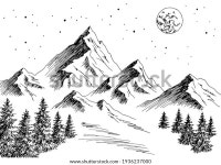 산면 그래픽 검정 흰색 가로 스케치 스톡 벡터(로열티 프리) 1936237000 | Shutterstock