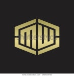 Mw Logo Monogram Hexagon Shape Piece 스톡 벡터(로열티 프리) 1664536750