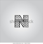흰색 바탕이 좋은 N 문자 로고.N 스톡 벡터(로열티 프리) 1652170150