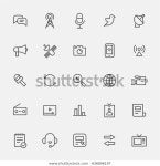 뉴스 정보 개체 선 아이콘 벡터 스톡 벡터(로열티 프리) 636896197