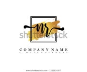 Nr Initial Handwriting Logo Concept 스톡 벡터(로열티 프리) 1226914357