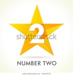 Number Two Star Logo Vector Sign 스톡 벡터(로열티 프리) 491370739