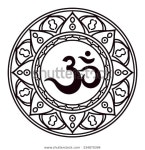 Om Aum Indian Sacred Sound Original 스톡 벡터(로열티 프리) 334870394