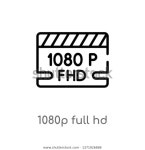 Outline 1080p Full Hd Vector Icon 스톡 벡터(로열티 프리) 1371926888