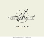 S H SH Beauty 벡터 초기 스톡 벡터(로열티 프리) 1431185474