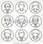 단색 선 스타일로 만든 Office 인력 스톡 벡터(로열티 프리) 267544511