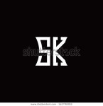 Sk Monogram Logo Curved Side Style 스톡 벡터(로열티 프리) 1637783053