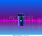 Smart Speaker Voice Assistant Smart Home 스톡 벡터(로열티 프리) 1243283377