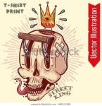 Street King Skull Car Wrap Printable 스톡 벡터(로열티 프리) 698132095