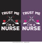 Trust Me Im Nurse Nurse Tshirt 스톡 벡터(로열티 프리) 1666633495