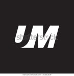 Um Negative Space Letter Logo Black 스톡 벡터(로열티 프리) 353013104