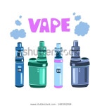 흰색 배경에 격리된 vape 상점용 벡터 스톡 벡터(로열티 프리) 1491952934