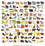 Vector Set Cartoon Different Animals Isolated Stock Vector (Royalty Free) 289653149