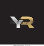 Yr Company Linked Letter Logo Golden 스톡 벡터(로열티 프리) 374617201