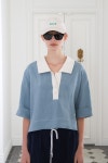 AEER(아에르) Blouse Polo Summer Sky Blue | S.I.VILLAGE (에스아이빌리지) [AEER]Blouse Polo Summer Sky Blue - 
