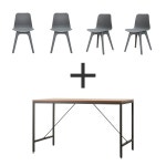 에디트 4인 식탁세트 (네트체어/그레이 4개포함) - S.I.VILLAGE [CASAMIA]에디트 4인 식탁세트 (네트체어/그레이 4개포함) -
