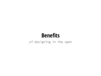Designing in the Open