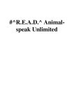 #^R.E.A.D.^ Animal-speak Unlimited