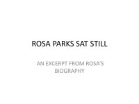 Rosa parks sat still | PPTX Rosa parks sat still