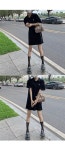 더블유걸즈 21AUG1432 원로고 반팔 카라 미니원피스