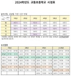 2024학년도 시정표(시간표) :: 공지사항 :: 교동초등학교 교동초등학교 :: 공지사항 :: 2024학년도 시정표(시간표)