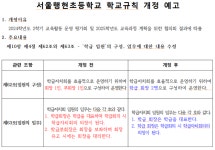 학교규칙 개정안 예고 :: 공지사항 :: 서울행현초등학교 서울행현초등학교 :: 공지사항 :: 학교규칙 개정안 예고