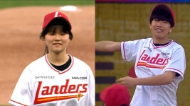 [SSG] 2024/4/2 강은솔-박채우 동암중학교 친구들의 깜찍한 시구-시타 | TVING