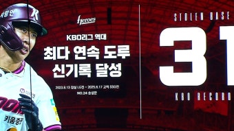 [키움] 2025/6/17 송성문 - KBO 역대 최다 연속 도루 신기록 달성 (31연속) | TVING